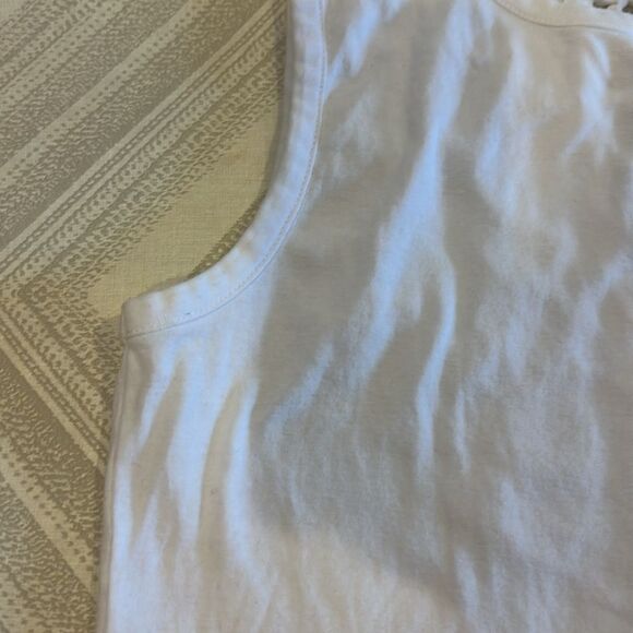 Chaser Women’s White Tank Top with Lace-up Back - Picture 4 of 7